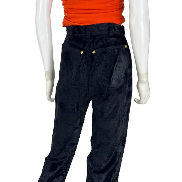 Gianfranco Ferre Black Faux Fur Pants 4 #236100G77B - Picture 8 of 12